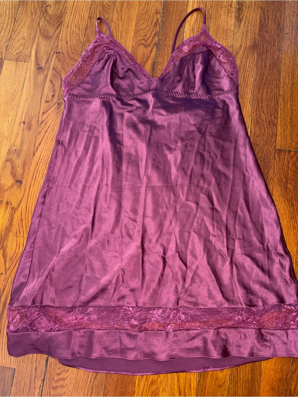 Victoria's Secret Plum Lace-Trim Slip Chemise